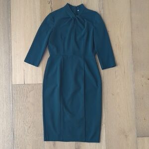 Donna Karen | Dark Green Midi Dress With 3/4 Sleeve